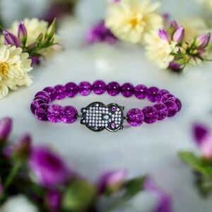 Natural Quartz With Cubic Zirconia Owl Charm